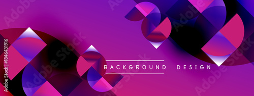 Abstract pink purple design. Overlapping circles create dynamic visual effect. Modern background suitable for digital projects.