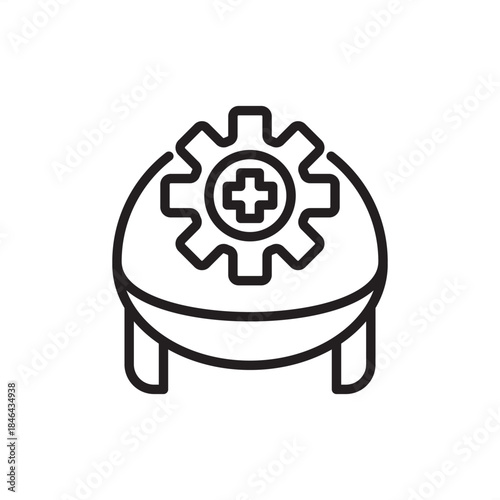 Workplace safety icon symbolizing occupational health, injury prevention, and risk management, representing OHS policy, compliance, accident reduction, and facility hazard control strategy.