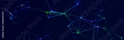 Polygonal background with dots and lines. Network connection structure. Science and technology. 3d