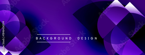 Abstract purple background. Overlapping circles create dynamic visual effect. Modern design suitable for banners, presentations.