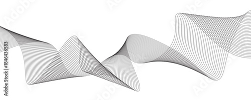 Abstract wavy line background, dynamic sound wave, wavy pattern. Dynamic sound wave. Wave Swirl, frequency sound wave, twisted curve lines with blend effect. Vector illustration