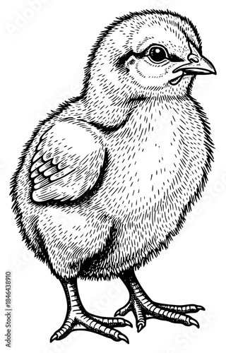 a drawing of a little chicken, step by step, bird, black, chicken, drawing, hen, illustration, little, step, against transparent background