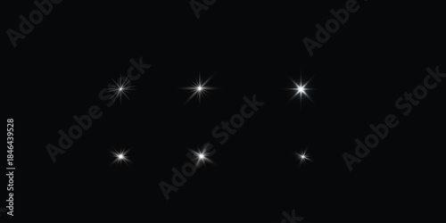 Vector white light effect set glow isolated  design fully editable high quality