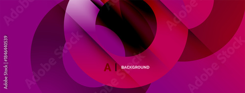 Abstract pink design. Overlapping circles create dynamic flow, modern aesthetic. Gradient shades add depth, visual interest.