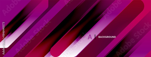 Abstract magenta lines create dynamic gradient background. Shapes overlap, forming modern visual effect. Brightness varies across composition.