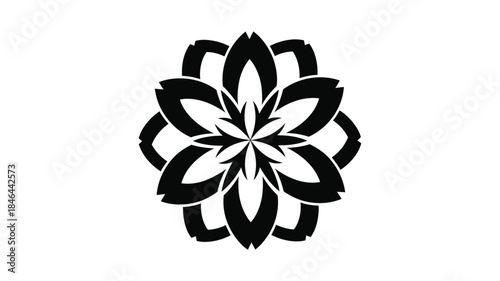 Intricate floral design in black and white a captivating silhouette