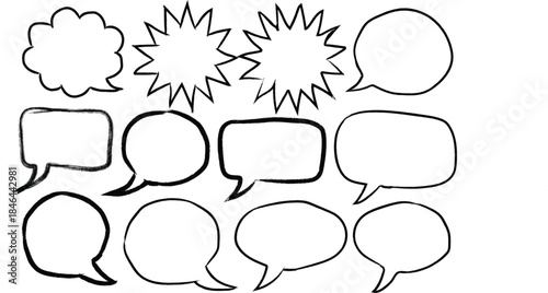 Speech bubble set for dialogue and thoughts Vector