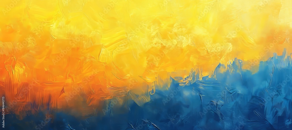 Obraz premium Vibrant Abstract Impressionistic Art with Dynamic Colors of Yellow, Orange, and Blue Textures
