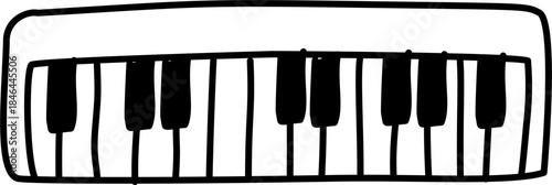piano vector illustration, musical intrument. Doodle illustration of musical instruments.