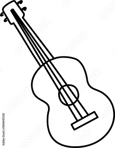 Electric guitar, musical intrument. Doodle illustration of musical instruments.