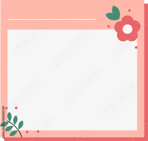 Colorful blank sticky notes with flower and leaves. Collection of colorful blank paper shapes, memo stickers, reminder labels, and message banners.