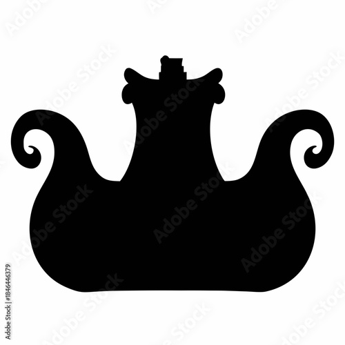 Silhouette of a Teapot: A minimalist representation of an elegant teapot, its curves and form taking center stage in a monochromatic display of design.