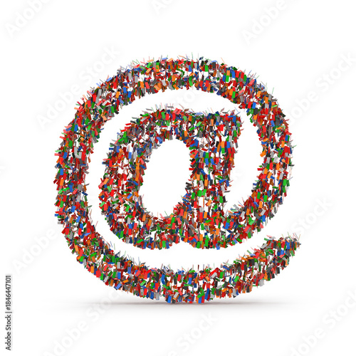 Colorful At Symbol Made by Confetti