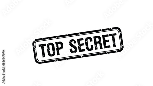 A black and white top secret stamp isolated on a white background