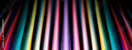 Vertical colorful light streaks dominate image. Black background creates strong contrast, vibrant display. Lines suggest movement, depth.