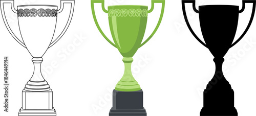Champion's Award Trophy with Handles Icon.