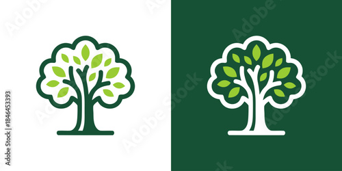 Creative illustration of abstract and simple tree logo design.