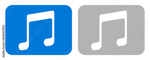 Contemporary graphic icons featuring a classic music note symbol, suitable for diverse digital sound applications and multimedia interface designs