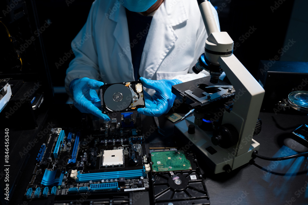 Obraz premium Repairing and upgrade mobile phone, electronic, computer hardware and technology concept.