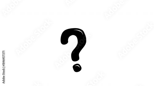 Dynamic Question Mark Animation with Bubble Effect. Sketchy Doodle Style Symbol for Uncertainty, Problem Solving, and Education