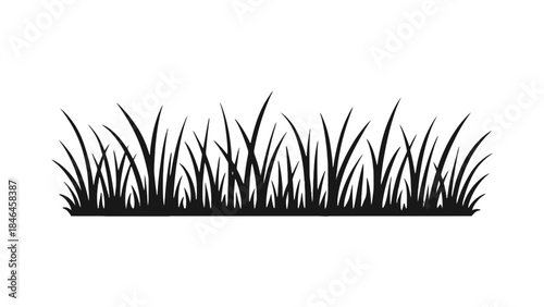 A simple black grass silhouette on a white background illustration