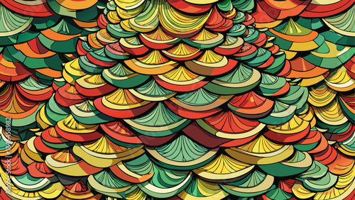 Colorful fan pattern isolated on transparent background