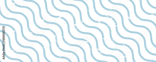 Seamless Wave Pattern, Hand drawn water sea vector background. Wavy beach print, curly grunge paint lines,