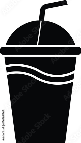 Drink Cup with Straw Silhouette Icon