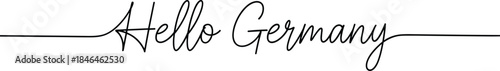 Handwritten Script Text Hello Germany on mbed vector illustration icon silhouette White Background