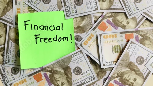 financial freedom concept with hundred dollar bills