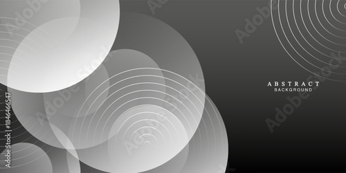 Black abstract background with spiral shapes. Technology futuristic template. Vector illustration.