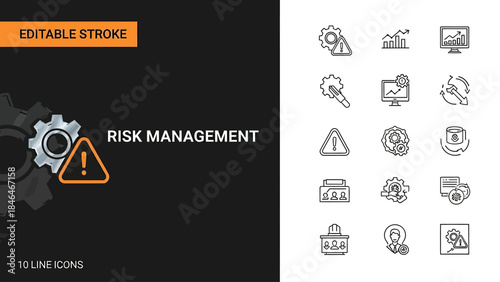 Risk Management Icons and Symbols for Business Strategy.