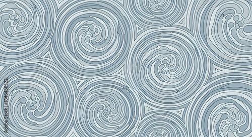 Abstract Swirling Blue and Gray Circular Pattern with a Textured Feel