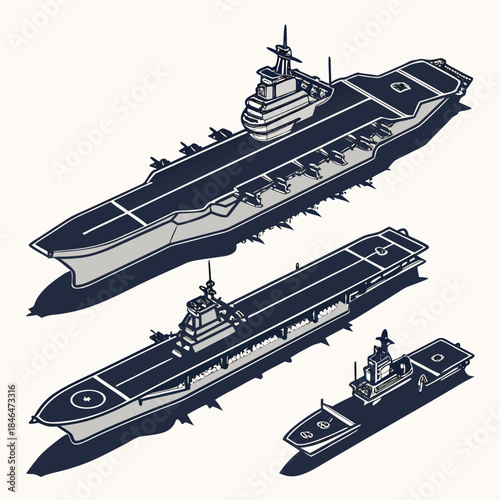 Navy ships in formation from view naval fleet aircraft carrier