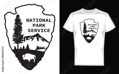 National park service logo on a white tshirt with