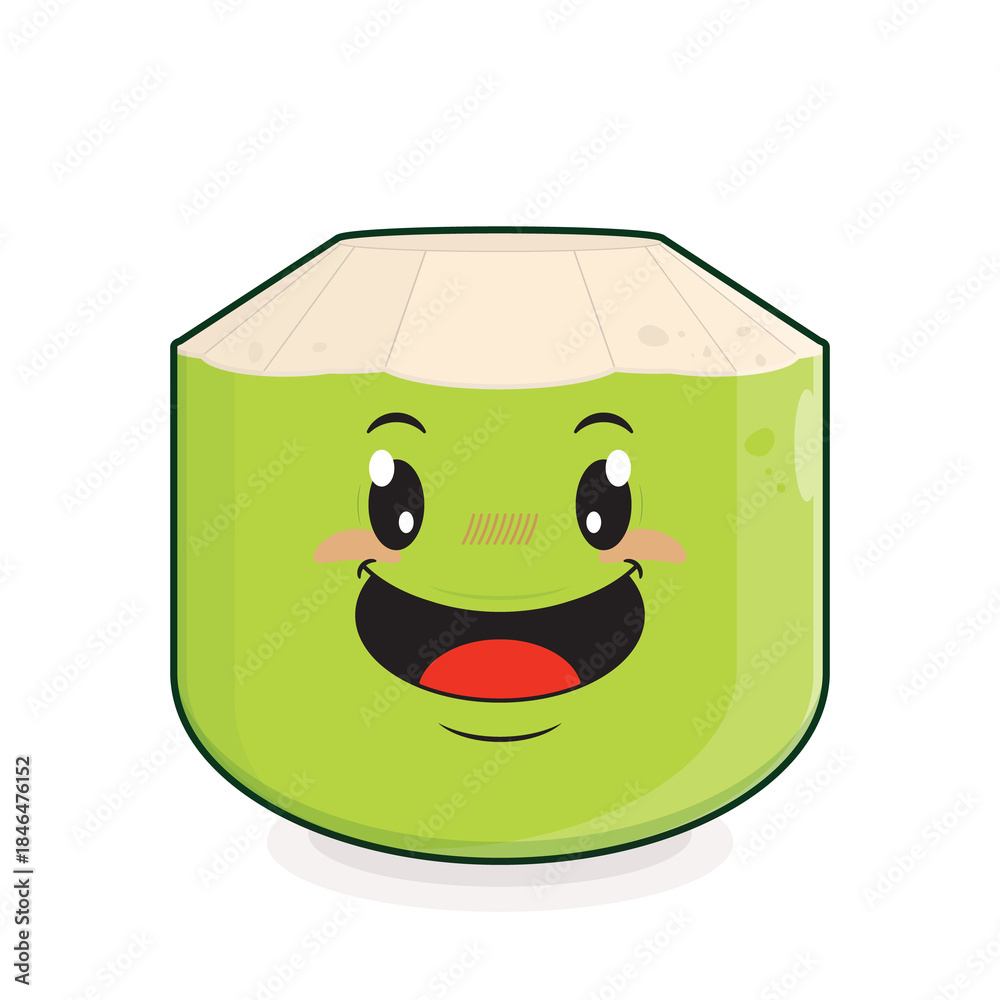 Fototapeta premium coconut playful face cartoon cute