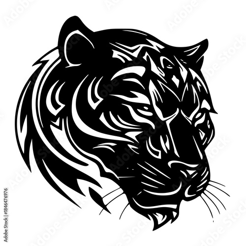 tiger head vector , head of Tiger , vector illustration of Tiger , Tiger silhouette 
