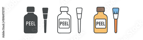chemical peel thin chemical brush and bottle with label peel solution