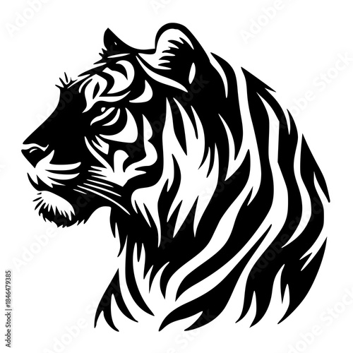Vector illustration of Tiger , Tiger silhouette 
