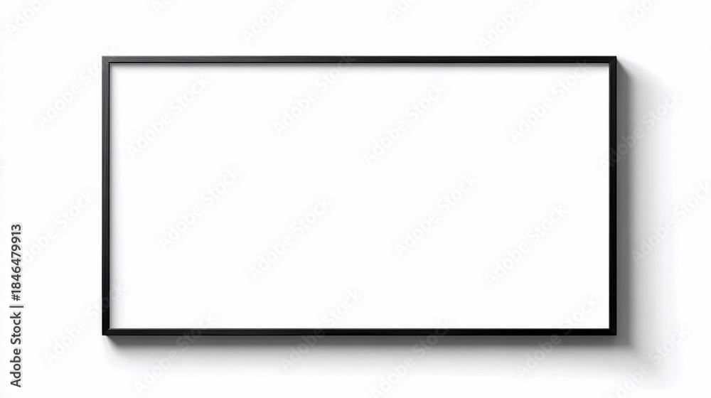 Obraz premium Black frame ready for artwork placement on white wall