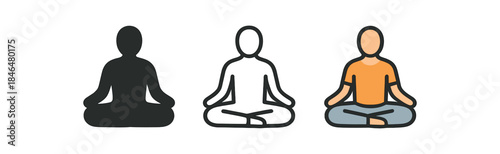 mindfulness person sitting lotus position outline