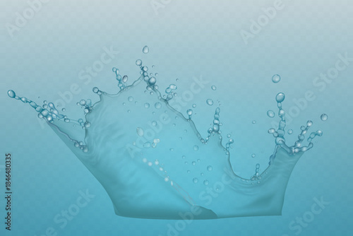 Fotografía Drops and splashes of water. Vector illustration EPS10