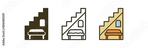 cozy staircase nook small bench with cushion under stairs