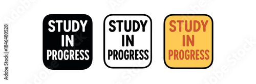 lettering three text only designs with phrase study progress