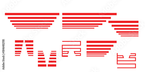 Red Speed Lines Motion Stripes Collection Dynamic Fast Animation Elements