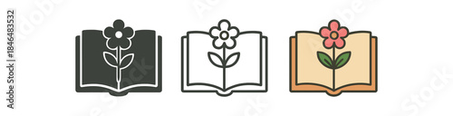 bookish self care open book with flower marker