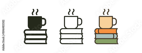 bookish self care mug and stack of novels