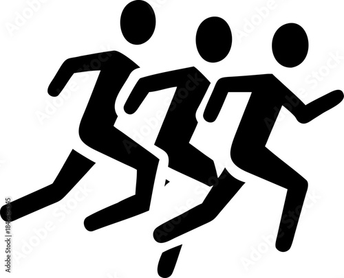 running silhouettes vector