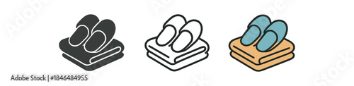 evening routine slippers and folded blanket