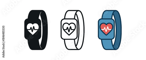 future lifestyle wearable health band with heart pulse line